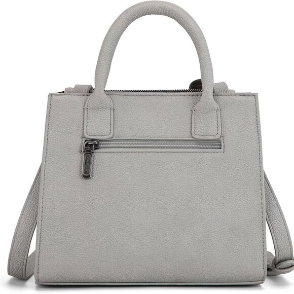 Stylish Wrangler Vegan Leather Tote Bag in Retro Gray – Organize in Elegance - Picture 5 of 6